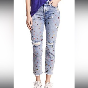 🎉HP🎉 NWOT AO.LA by Alice + Olivia Girlfriend Grommet Jean Color Last Call Crop